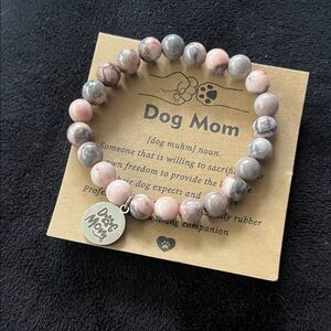 $7 or 2 for $10 Pink and Gray Beaded Bracelet with Charm